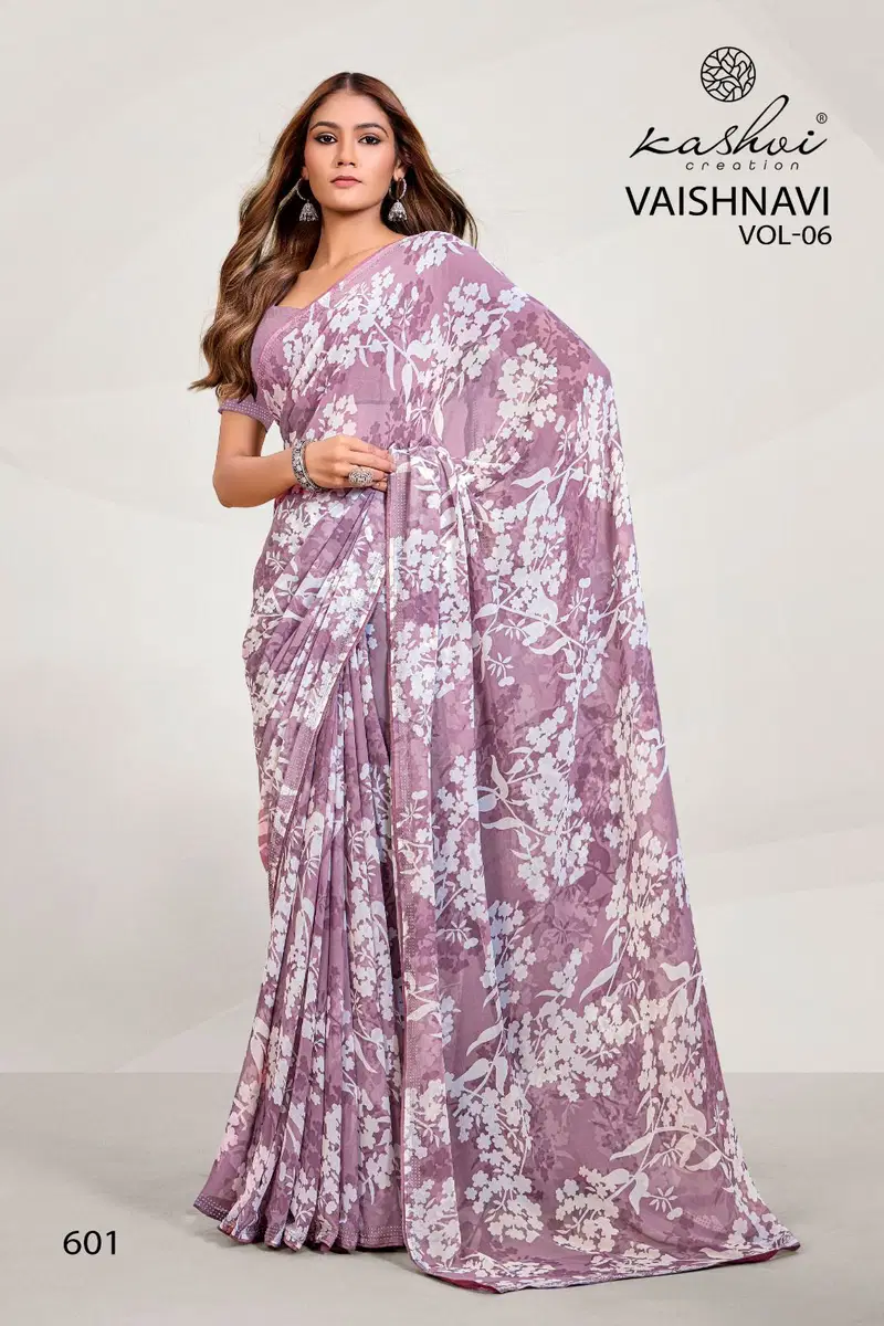 Vaishnavi Vol 6 By Kashvi Georgette Daily Wear Saree Suppliers In Mumbai